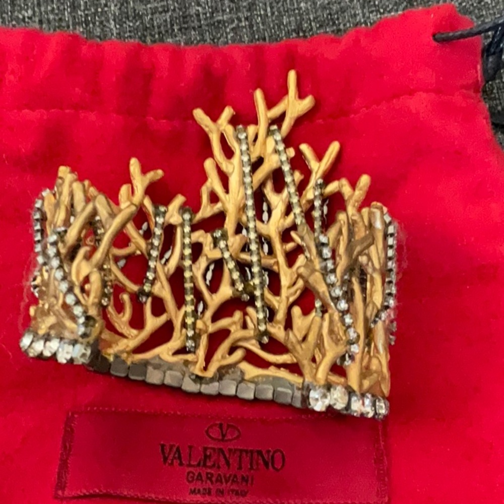 VALENTINO Garavani Coral cuff bracelet, matte gold and jewels. Rare and unique - Picture 8 of 10